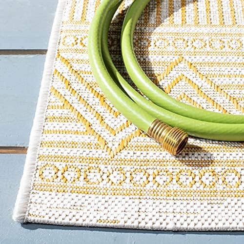 SAFAVIEH Washable Rug Outdoor Courtyard Collection - 9' x 12', Beige & Gold, Non-Shedding & Easy Cleaning, Ideal for Patio, Backyard, Mudroom (CY8196-56012) - Image 2