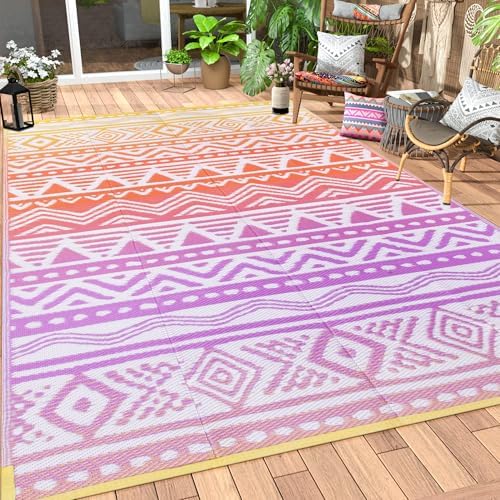 Lahome Outdoor Rug 8x10 Patio Waterproof, Outdoor Plastic Straw Camping Rug by Lahome