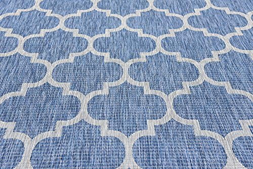 Unique Loom Outdoor Trellis Collection Area Rug (9' x 12' Rectangle, Navy Blue/ Ivory) - Image 6