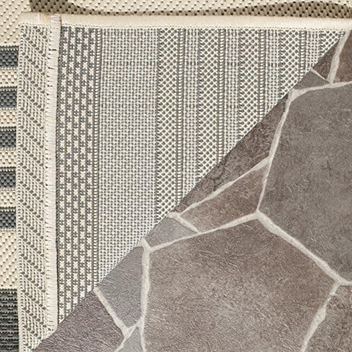 SAFAVIEH Washable Rug Outdoor Courtyard Collection - 2'3" x 14' Runner, Grey & Bone, Non-Shedding & Easy Cleaning, Ideal for Patio, Entryway, Mudroom, Hallway, Kitchen (CY6062-236) - Image 5