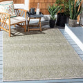 SAFAVIEH Washable Rug Outdoor Courtyard Collection - 6'7" Square, Grey & Olive Green, Non-Shedding & Easy Cleaning, Ideal for Patio, Backyard, Mudroom (CY8196-37912) by SAFAVIEH