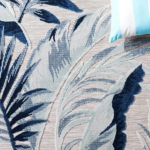 SAFAVIEH Washable Rug Outdoor Cabana Collection - 6'5" x 9'6", Beige & Navy, Non-Shedding & Easy to Clean, Ideal for Patio, Backyard, Mudroom (CBN452F) - Image 5