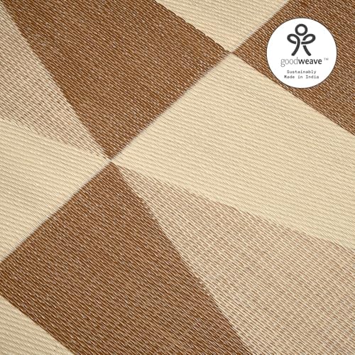 Fab Habitat Geometric Modern Minimalist Outdoor Rug - Waterproof, Crease-Free Fade Resistant, Reversible - Recycled Plastic - Patio Porch Balcony Deck Yard Garden - Tuscon Natural - 5x8 ft - Image 6