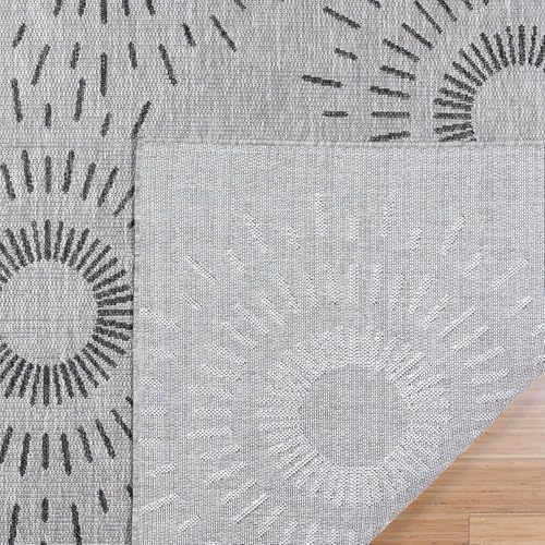 Gertmenian Indoor/Outdoor Flatweave Area Rug - 5x7 Standard, Stain & UV Resistant, Ideal for High Traffic Areas in Deck, Patio, Mudroom - Geometric, Gray, 32453 - Image 5