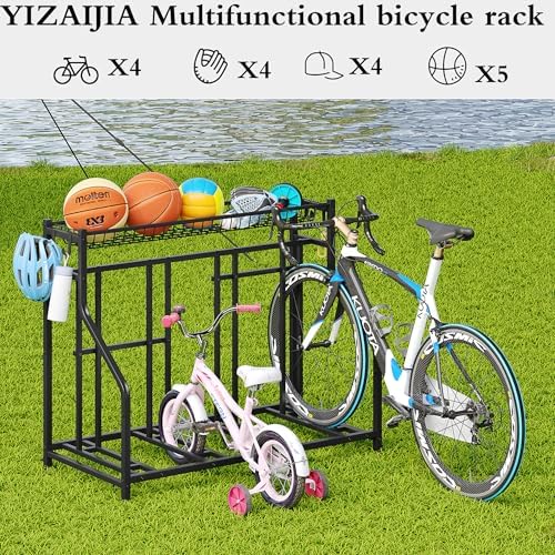 Garage Bike Rack Storage 4 bikes Stand Organizer Adjustable Holds - Image 3