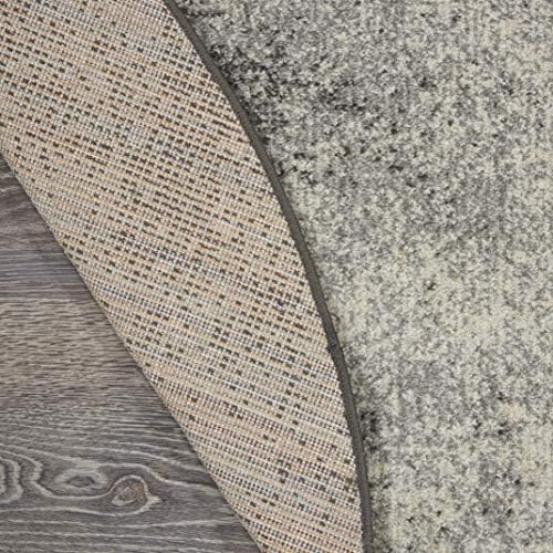 Nourison Home Passion Charcoal/Ivory 5'3'' x Round Area-Rug, Modern, Abstract, Easy-Cleaning, Non Shedding, Bed Room, Living Room, Dining Room, Kitchen, (5' Round) - Image 5