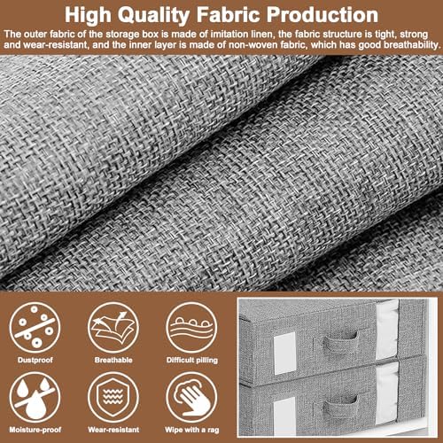 Bed Sheet Organiser Folding Storage,Bedding Storage Bags,4 Pack Bedding Box,Bedding Storage Box For Cover Bedding Closet Blankets Set Clothes Grey - Image 4
